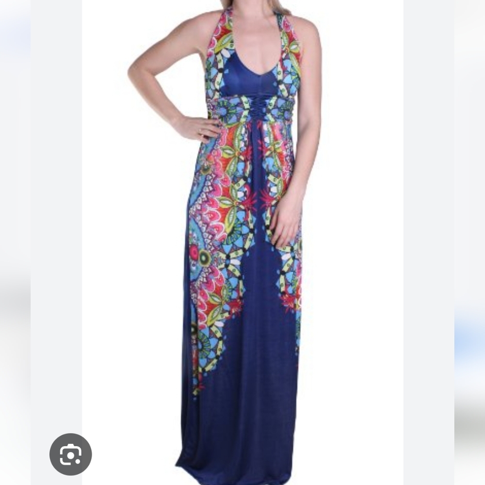 Desigual NWT halter maxi dress Sz M - Picture 1 of 10